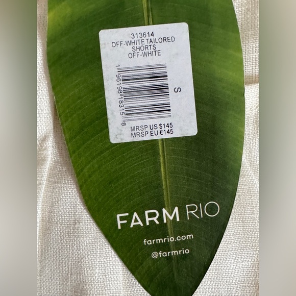 NWT FARM RIO X Anthropologie Tailored Linen Shorts in Off White with Belt Size S - Picture 7 of 10